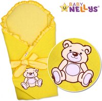 BABY NELLYS zavinovačka s výztuží TEDDY BEAR žlutá