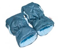 BABY NELLYS rukávník na kočárek VELVET modrá