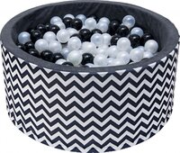 NELLYS bazén pro děti 90 x 40 cm zig zag + 200 balónků černobílá NELLYS bazén pro děti 90 x 40 cm zig zag + 200 balónků černobílá
