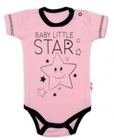 BABY NELLYS body s krátkým rukávem LITTLE STAR růžová vel. 68