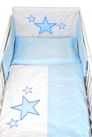 BABY NELLYS pětidílná sada do postýlky 100x135 cm BABY STARS modrá
