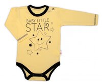 BABY NELLYS body s dlouhým rukávem LITTLE STAR žlutá vel. 62