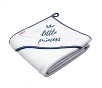 BABY NELLYS dětská osuška s kapucí LITTLE PRINCESS 80x80 cm bílá