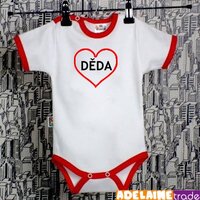 DEJNA body s krátkým rukávem SRDÍČKO DĚDA bílá vel. 74 DEJNA body s krátkým rukávem SRDÍČKO DĚDA bílá vel. 74