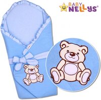 BABY NELLYS zavinovačka s výztuží TEDDY BEAR modrá