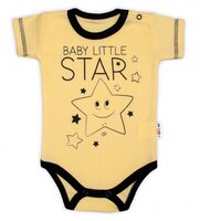 BABY NELLYS body s krátkým rukávem LITTLE STAR žlutá vel. 62