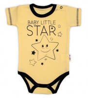 BABY NELLYS body s krátkým rukávem LITTLE STAR žlutá vel. 62 BABY NELLYS body s krátkým rukávem LITTLE STAR žlutá vel. 62