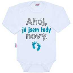 NEW BABY body s dlouhým rukávem Ahoj, já jsem tady nový modrá vel. 56