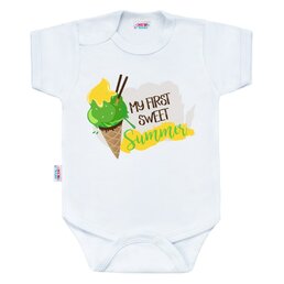 NEW BABY body s krátkým rukávem MY FIRST SWEET SUMMER zelená vel. 56