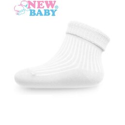 Kojenecké pruhované ponožky New Baby bílé vel. 62 (3-6m)