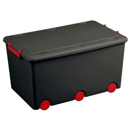 TEGA víceúčelový box na hračky na kolečkách černá