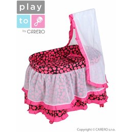 Košík pro panenky PlayTo Nikolka růžový