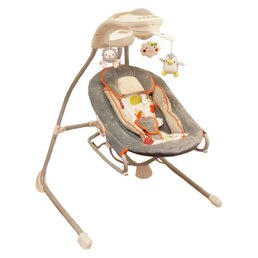 BABY MIX dětské houpací lehátko s projektorem šedá *N