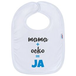 NEW BABY kojenecký bavlněný bryndák MAMA+OCKO=JA modrá