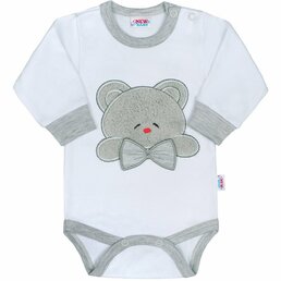 NEW BABY body s dlouhým rukávem Honey Bear s 3D aplikací vel. 74