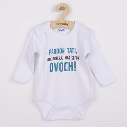 NEW BABY body s dlouhým rukávem Pardon tati,... máš šéfov dvoch! bílá vel. 50