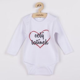 NEW BABY body s dlouhým rukávem Celý tatínek bílá vel. 68
