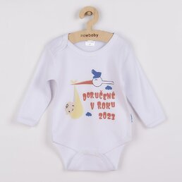 NEW BABY body s dlouhým rukávem Doručené v roku 2023 bílá vel. 50