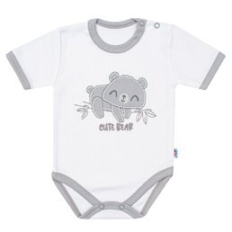 NEW BABY body s krátkým rukávem CUTE BEAR bílá vel. 86