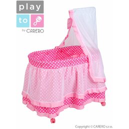 Košík pro panenky PlayTo Nikolka světle růžový