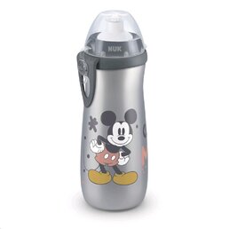 NUK dětská láhev Sports Cup Disney Cool Mickey 450 ml šedá