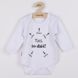 NEW BABY body s dlouhým rukávem Tati, to dáš! bílá vel. 68