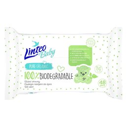 LINTEO dětské vlhčené ubrousky 100% BIODEGRADABLE 48 ks