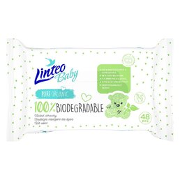 LINTEO dětské vlhčené ubrousky 100% BIODEGRADABLE 48 ks