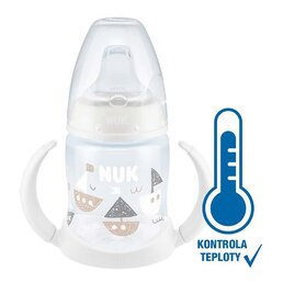 NUK kojenecká láhev na učení s kontrolou teploty 150 ml bílá