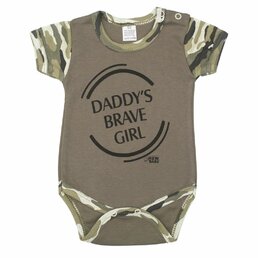 NEW BABY body s krátkým rukávem ARMY GIRL zelená vel. 80