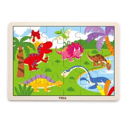 VIGA dětské dřevěné puzzle Dino