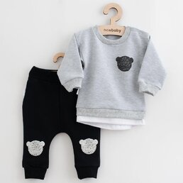 NEW BABY tričko a tepláčky Brave Bear ABS šedá vel. 80