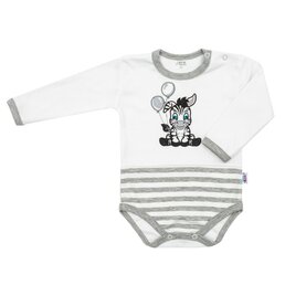 NEW BABY body s dlouhým rukávem ZEBRA EXCLUSIVE bílá vel. 86