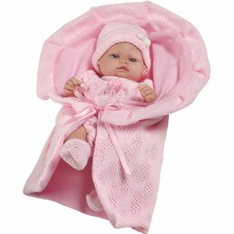 BERBESA luxusní panenka miminko Valentina 28 cm růžová