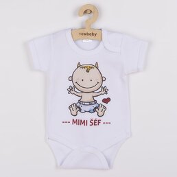 NEW BABY body s krátkým rukávem MIMI ŠÉF bílá vel. 50