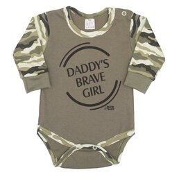 NEW BABY body s dlouhým rukávem ARMY GIRL zelená vel. 92