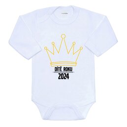 NEW BABY body s dlouhým rukávem Dítě roku 2024 bílá vel. 80