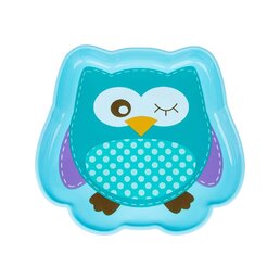 AKUKU dětský talířek SOVA modrá