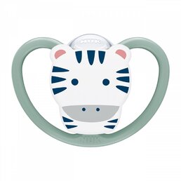 NUK 1 ks šidítko Space 6-18 m Zebra šedá