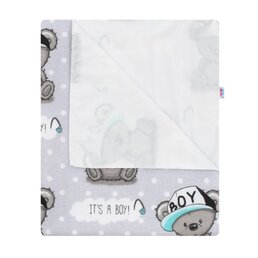NEW BABY nepromokavá flanelová podložka Boy šedá