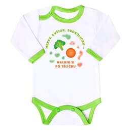 NEW BABY body s dlouhým rukávem ...maluju si po tělíčku zelená vel. 62