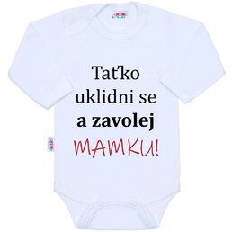 NEW BABY body s dlouhým rukávem ...a zavolej MAMKU! bílá vel. 86