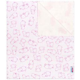 NEW BABY nepromokavá flanelová podložka Hrošík bílá