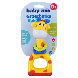 BABY MIX dětské chrastítko ŽIRAFA žlutá