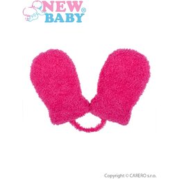 Dětské zimní rukavičky New Baby se šňůrkou růžové vel. 62 (3-6m)