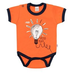 NEW BABY body s krátkým rukávem HAPPY BULBS oranžová vel. 62