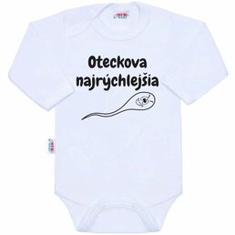 NEW BABY body s dlouhým rukávem Oteckova najrýchlejšia bílá vel. 68