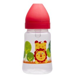 AKUKU kojenecká láhev s širokým hrdlem 250 ml červená