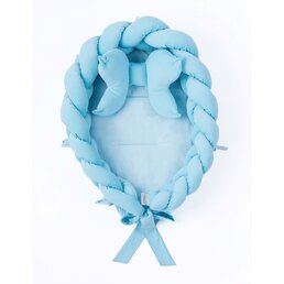 BELISIMA pletené hnízdečko pro miminko Velvet modrá