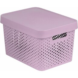 Úložný box s víkem plastový 17L - růžový CURVER